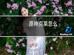 原神克莱怎么