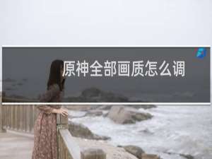 原神全部画质怎么调