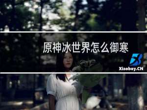 原神冰世界怎么御寒