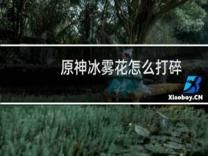 原神冰雾花怎么打碎