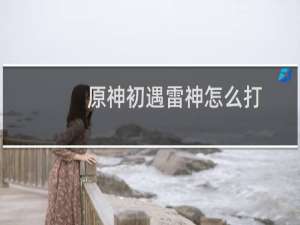 原神初遇雷神怎么打