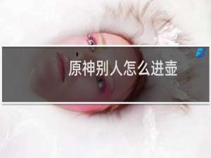 原神别人怎么进壶