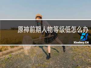 原神前期人物等级低怎么办