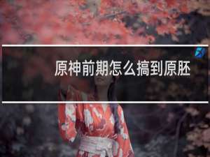原神前期怎么搞到原胚