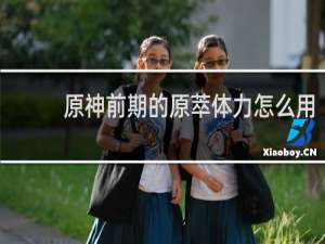 原神前期的原萃体力怎么用