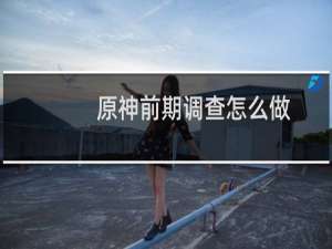 原神前期调查怎么做