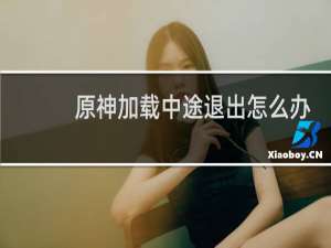 原神加载中途退出怎么办