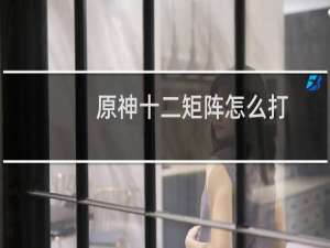 原神十二矩阵怎么打