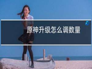原神升级怎么调数量