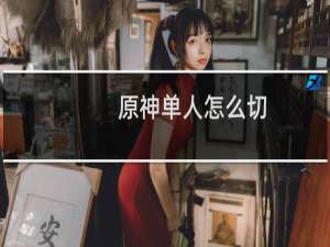 原神单人怎么切