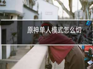 原神单人模式怎么切
