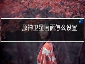 原神卫星画面怎么设置