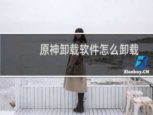 原神卸载软件怎么卸载