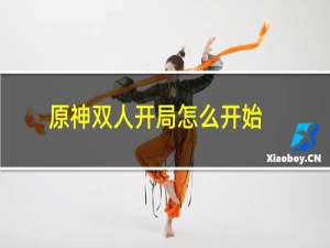 原神双人开局怎么开始