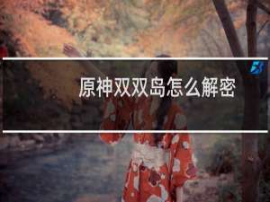 原神双双岛怎么解密