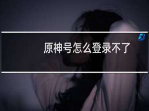 原神号怎么登录不了
