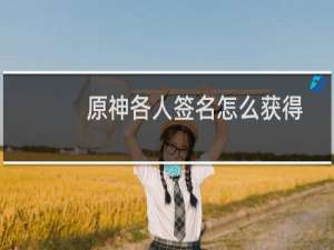 原神各人签名怎么获得