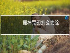 原神咒印怎么去除
