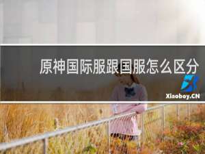原神国际服跟国服怎么区分