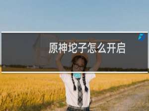 原神坨子怎么开启