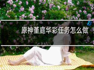 原神堇庭华彩任务怎么做