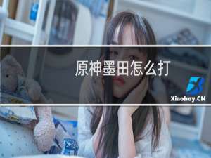 原神墨田怎么打