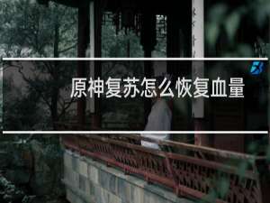 原神复苏怎么恢复血量