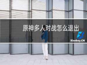 原神多人对战怎么退出