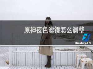 原神夜色滤镜怎么调整