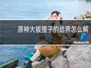 原神大祓狸子的结界怎么解