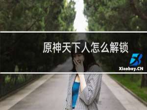 原神天下人怎么解锁