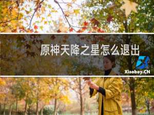 原神天降之星怎么退出