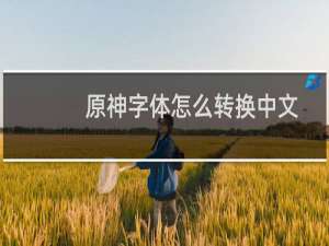 原神字体怎么转换中文