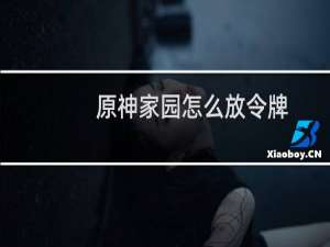 原神家园怎么放令牌