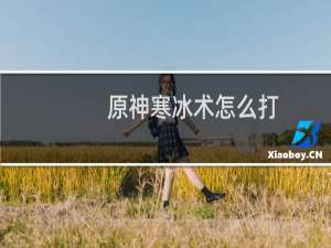 原神寒冰术怎么打