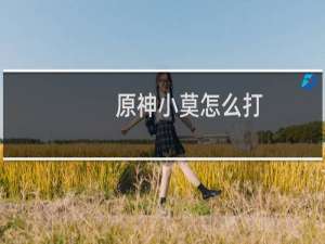 原神小莫怎么打