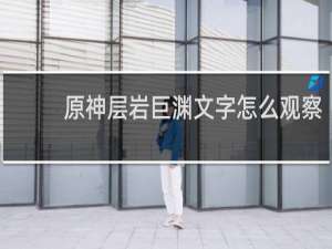 原神层岩巨渊文字怎么观察