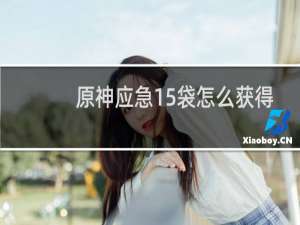 原神应急15袋怎么获得