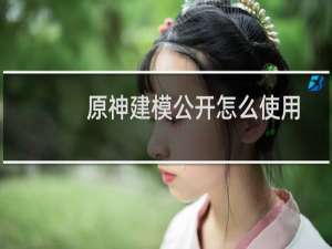原神建模公开怎么使用