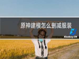 原神建模怎么删减服装