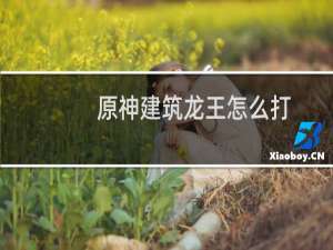 原神建筑龙王怎么打