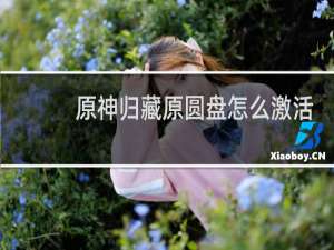 原神归藏原圆盘怎么激活