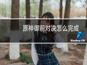 原神御前对决怎么完成