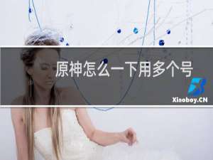 原神怎么一下用多个号