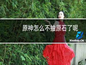 原神怎么不抽原石了呢