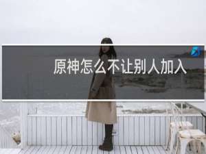 原神怎么不让别人加入