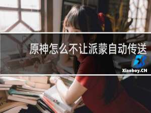 原神怎么不让派蒙自动传送