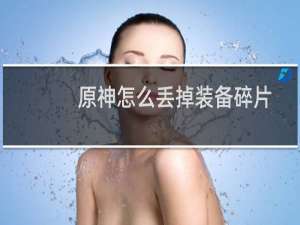原神怎么丢掉装备碎片