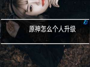 原神怎么个人升级