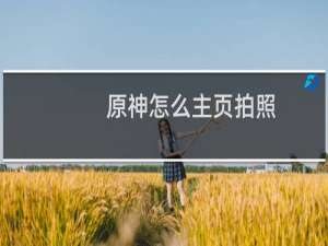 原神怎么主页拍照